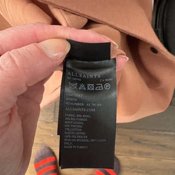 All Saints Women's Tan Coat - Picture 3 of 4